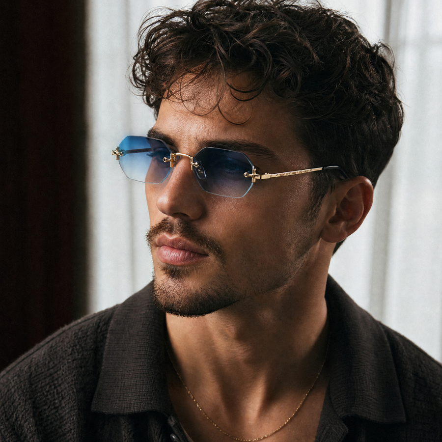 Huncho| Geometric Rimless Sunglasses