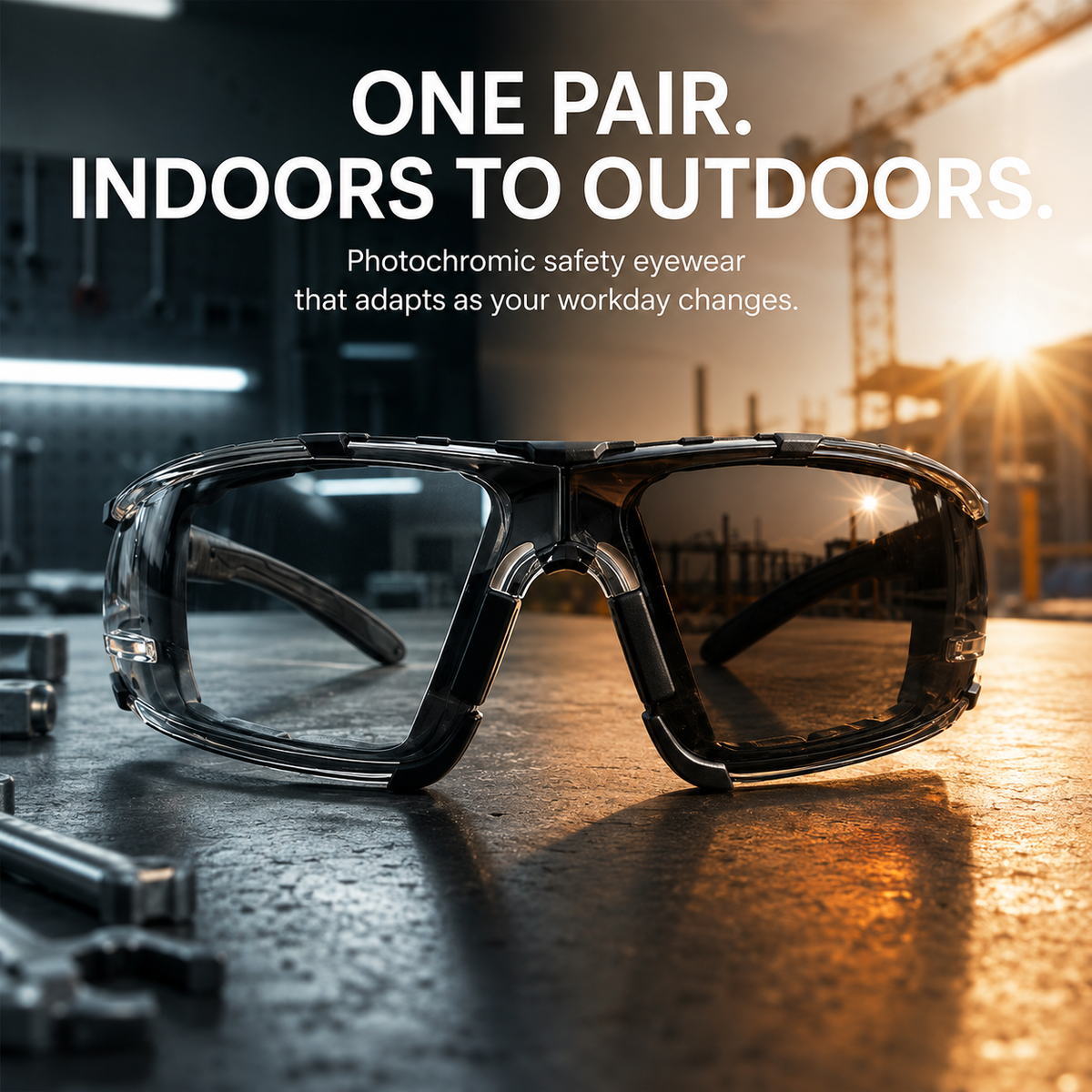 Photochromic Safety Glasses – Indoor & Outdoor Impact Protection