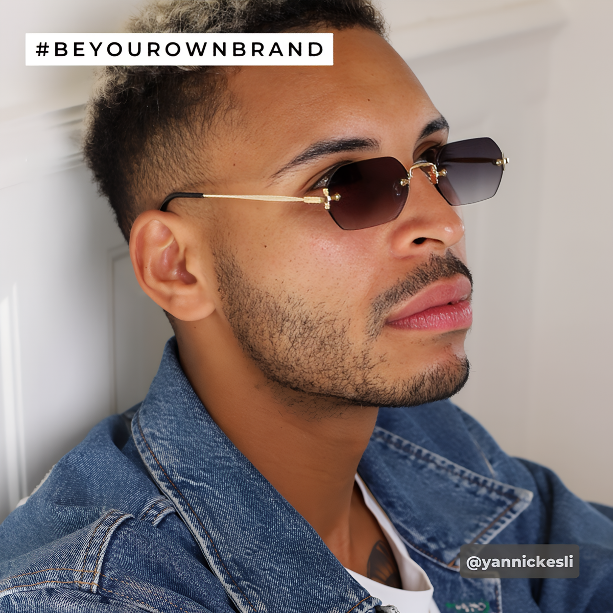 Huncho| Geometric Rimless Sunglasses