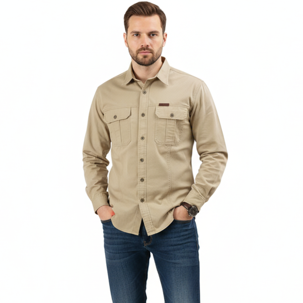 Men's Military Style Cargo Shirt