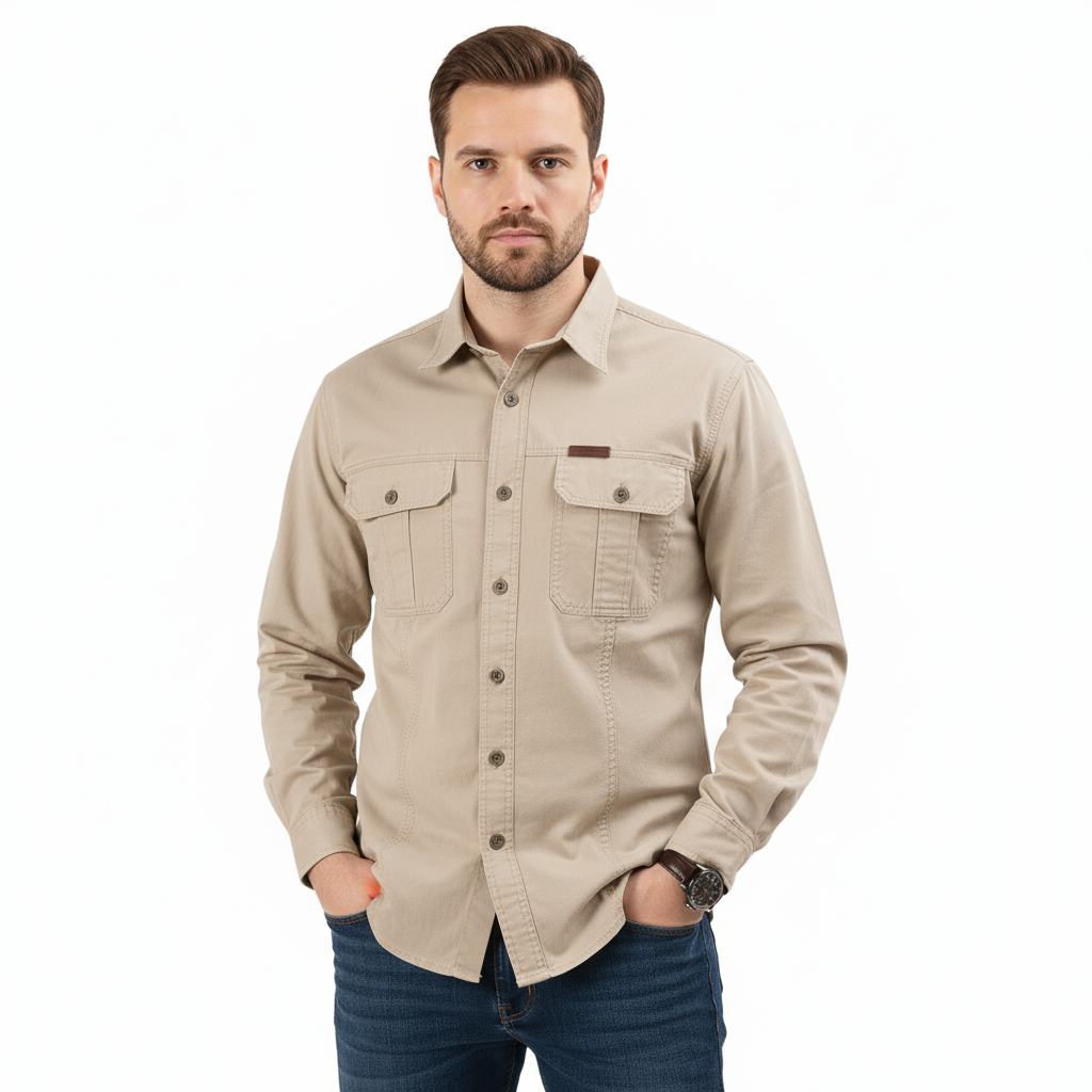 Men's Military Style Cargo Shirt