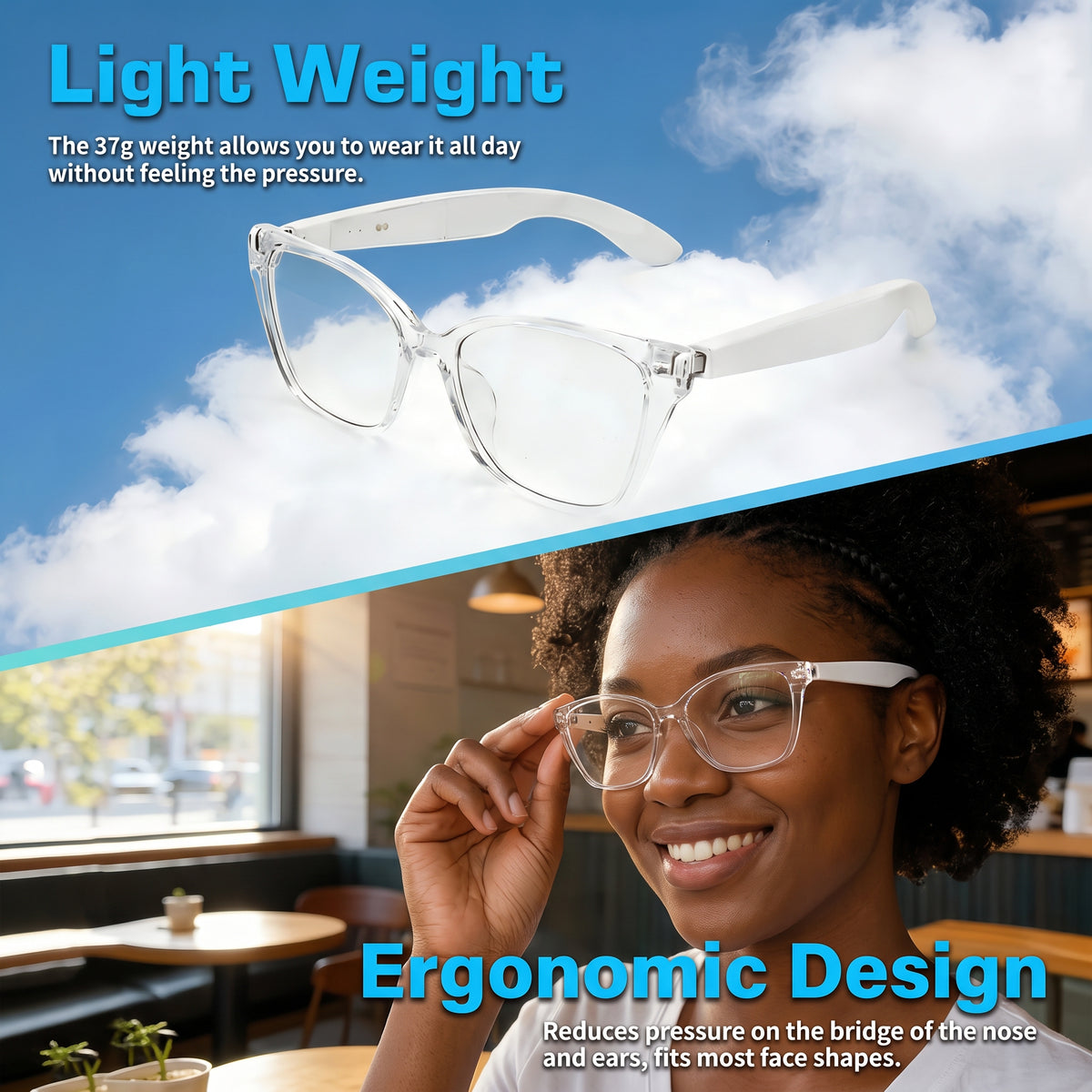 AI Smart Glasses with Bluetooth Audio – Style Meets Technology-2027