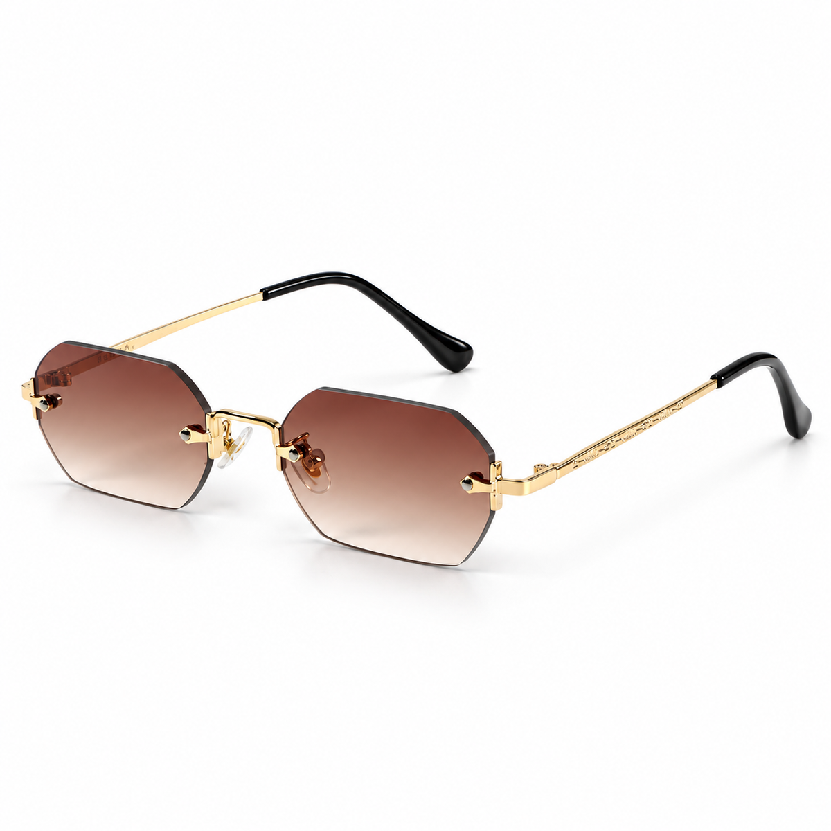 Huncho| Geometric Rimless Sunglasses